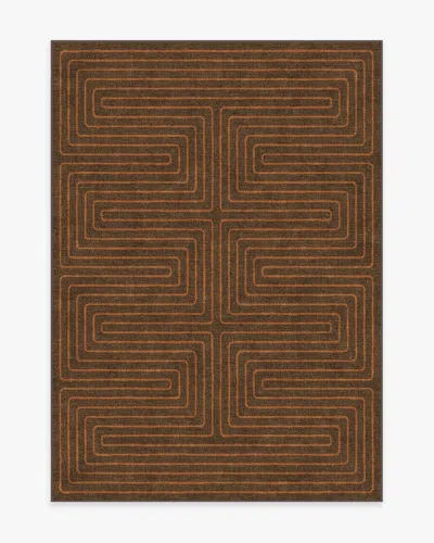 Ruggable Labyrinth Brown & Orange Flatwoven Rug By Jonathan Adler