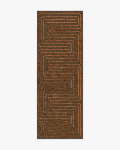 Ruggable Labyrinth Brown & Orange Flatwoven Rug By Jonathan Adler