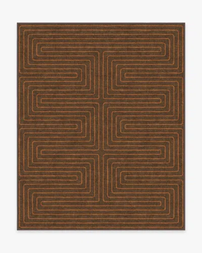 Ruggable Labyrinth Brown & Orange Flatwoven Rug By Jonathan Adler