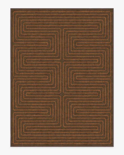 Ruggable Labyrinth Brown & Orange Flatwoven Rug By Jonathan Adler