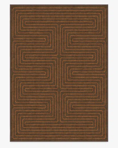 Ruggable Labyrinth Brown & Orange Flatwoven Rug By Jonathan Adler