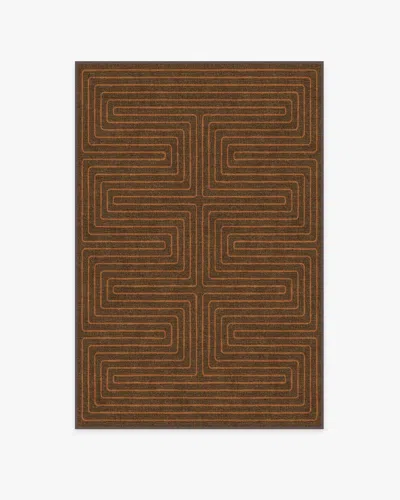 Ruggable Labyrinth Brown & Orange Flatwoven Rug By Jonathan Adler