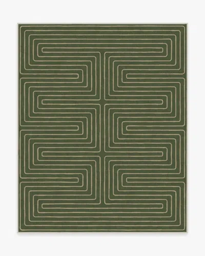 Ruggable Labyrinth Fern Green Flatwoven Rug By Jonathan Adler In Multi