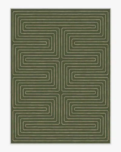 Ruggable Labyrinth Fern Green Flatwoven Rug By Jonathan Adler