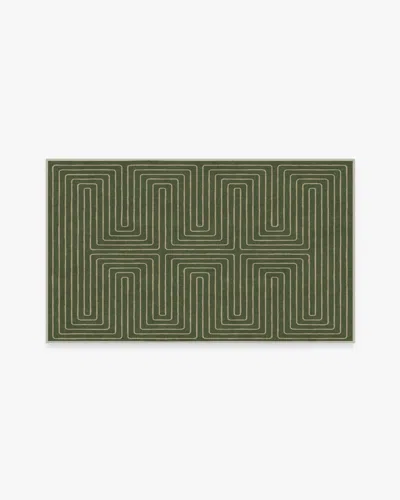 Ruggable Labyrinth Fern Green Flatwoven Rug By Jonathan Adler