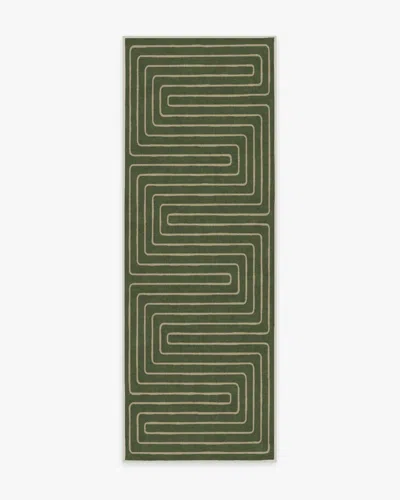 Ruggable Labyrinth Fern Green Flatwoven Rug By Jonathan Adler
