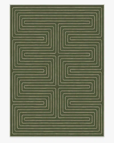 Ruggable Labyrinth Fern Green Flatwoven Rug By Jonathan Adler