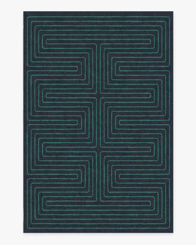 Ruggable Labyrinth Navy & Teal Flatwoven Rug By Jonathan Adler In Blue