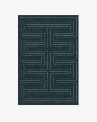 Ruggable Labyrinth Navy & Teal Flatwoven Rug By Jonathan Adler In Blue