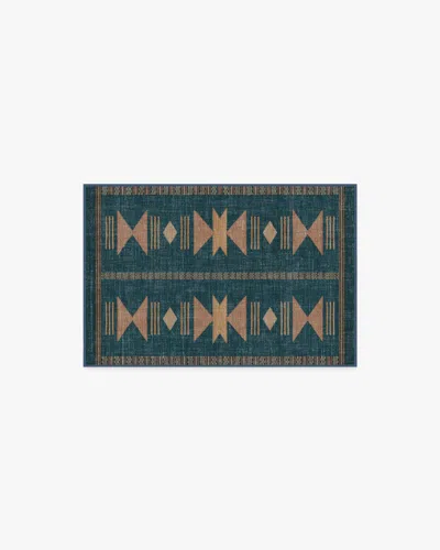 Ruggable Lark Blue & Rose Flatwoven Rug