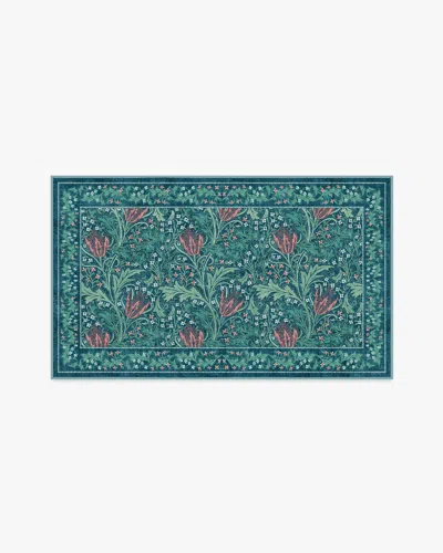 Ruggable Lent Lily Blue Flatwoven Rug By Morris & Co.