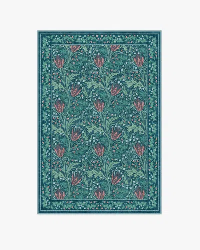 Ruggable Lent Lily Blue Flatwoven Rug By Morris & Co.