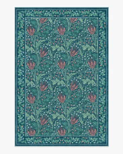 Ruggable Lent Lily Blue Flatwoven Rug By Morris & Co.