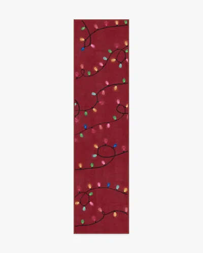 Ruggable Let It Glow Red Flatwoven Rug In Pink