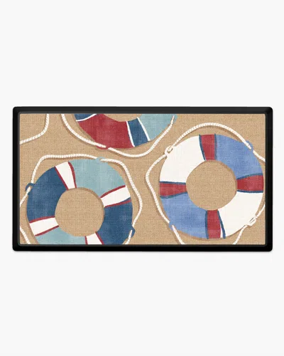 Ruggable Life Preserver Blue Large Doormat In Multi