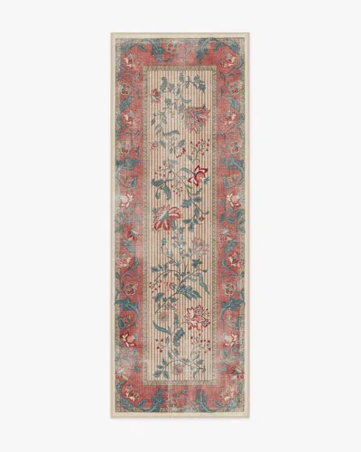 Ruggable Lilou Currant & Teal Green Flatwoven Rug In Pink