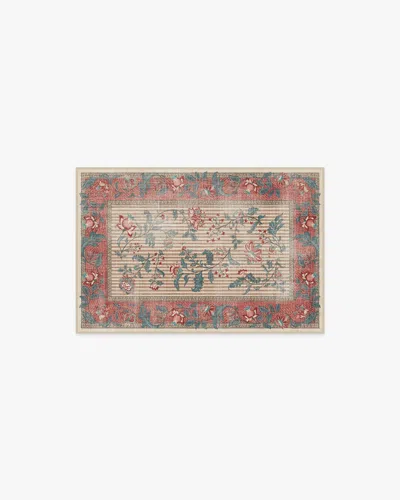 Ruggable Lilou Currant & Teal Green Flatwoven Rug In Pink