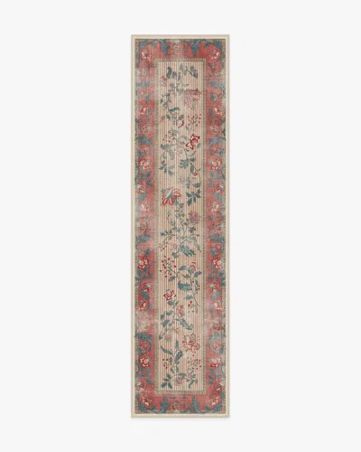Ruggable Lilou Currant & Teal Green Flatwoven Rug In Pink