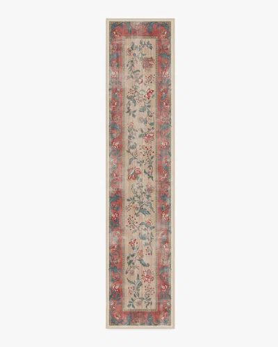 Ruggable Lilou Currant & Teal Green Flatwoven Rug In Pink