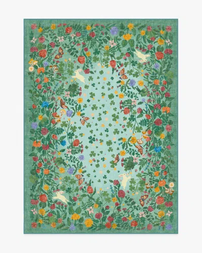 Ruggable Lily Pad Meadow Multicolor Flatwoven Rug In Green