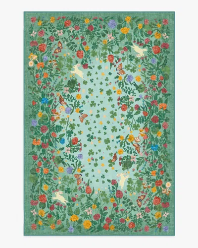 Ruggable Lily Pad Meadow Multicolor Flatwoven Rug In Green