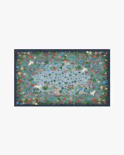 Ruggable Lily Pad Midnight Multicolor Flatwoven Rug In Blue
