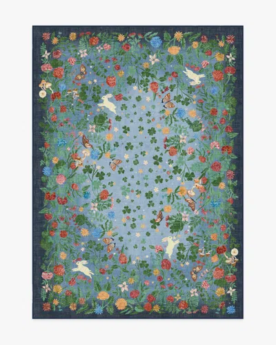 Ruggable Lily Pad Midnight Multicolor Flatwoven Rug In Blue
