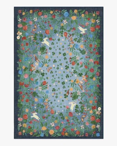 Ruggable Lily Pad Midnight Multicolor Flatwoven Rug In Blue