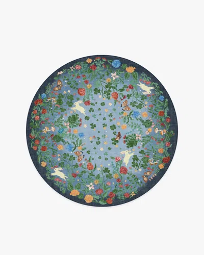 Ruggable Lily Pad Midnight Multicolor Flatwoven Rug In Blue