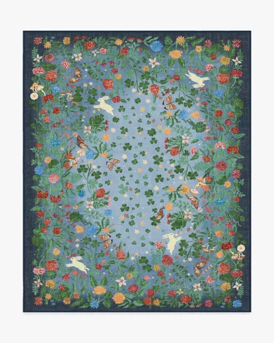 Ruggable Lily Pad Midnight Multicolor Flatwoven Rug In Blue