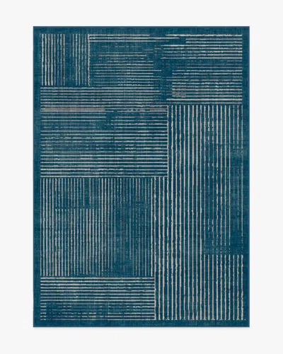 Ruggable Linear Oasis Blue Flatwoven Rug
