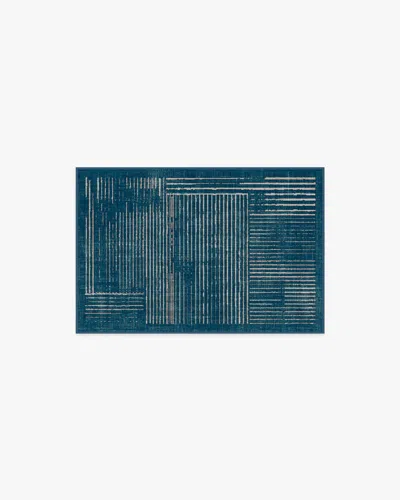 Ruggable Linear Oasis Blue Flatwoven Rug