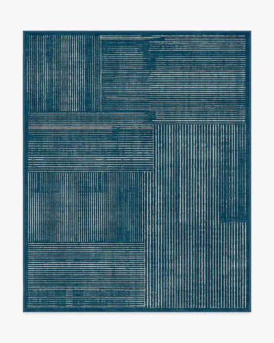 Ruggable Linear Oasis Blue Flatwoven Rug