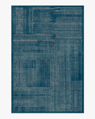 Ruggable Linear Oasis Blue Flatwoven Rug