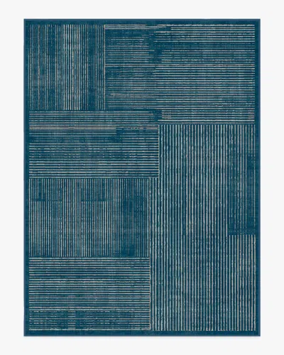 Ruggable Linear Oasis Blue Flatwoven Rug
