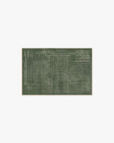 Ruggable Linear Oasis Green Flatwoven Rug