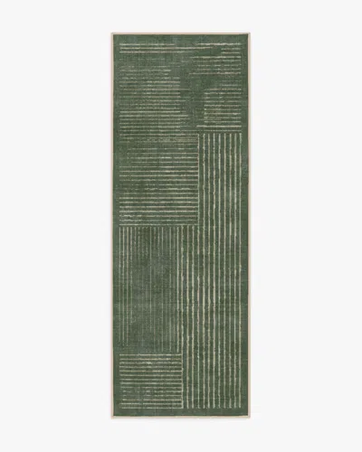 Ruggable Linear Oasis Green Flatwoven Rug