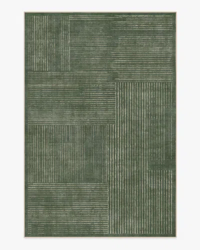 Ruggable Linear Oasis Green Flatwoven Rug