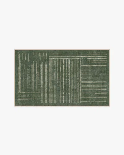 Ruggable Linear Oasis Green Flatwoven Rug