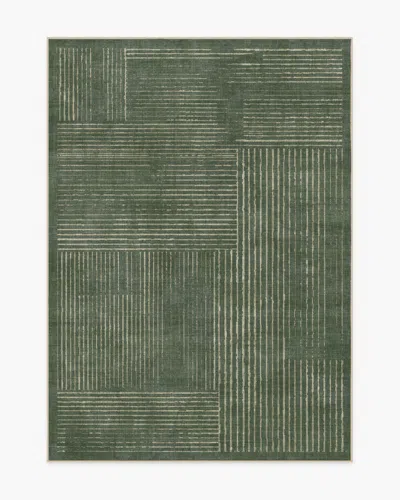 Ruggable Linear Oasis Green Flatwoven Rug