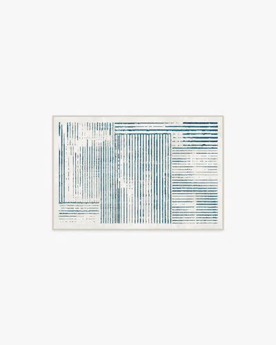 Ruggable Linear Oasis Ivory & Blue Flatwoven Rug