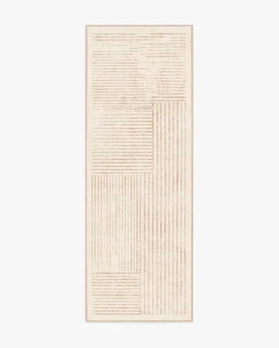 Ruggable Linear Oasis Neutral Flatwoven Rug In Pink