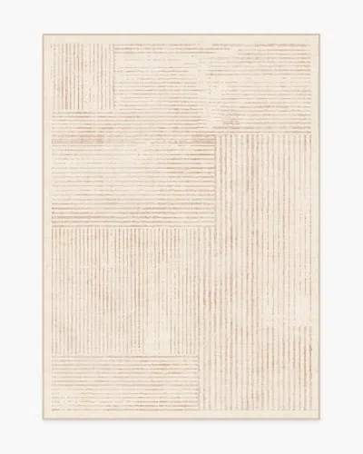 Ruggable Linear Oasis Neutral Flatwoven Rug In Pink