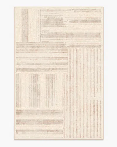 Ruggable Linear Oasis Neutral Flatwoven Rug In Pink