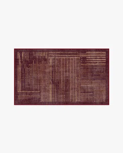 Ruggable Linear Oasis Rust Red Flatwoven Rug In Multi