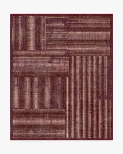 Ruggable Linear Oasis Rust Red Flatwoven Rug In Multi