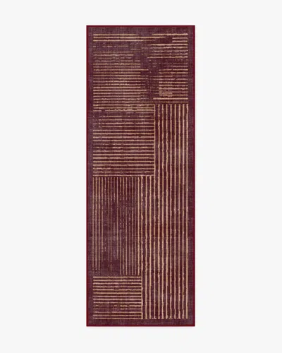Ruggable Linear Oasis Rust Red Flatwoven Rug In Multi