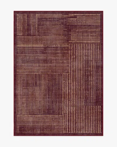 Ruggable Linear Oasis Rust Red Flatwoven Rug In Multi