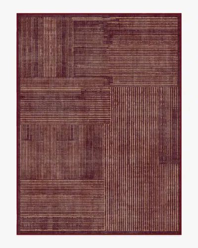 Ruggable Linear Oasis Rust Red Flatwoven Rug In Multi