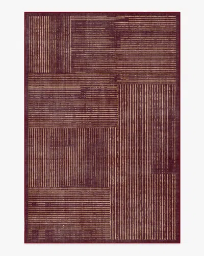 Ruggable Linear Oasis Rust Red Flatwoven Rug In Burgundy